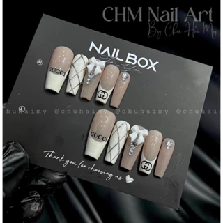 Nailbox móng úp thiết kế , Nail box, nail đính đá sang trọng tặng keo và dũa