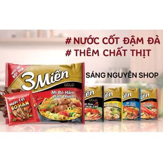 Combo 5 - 10 Gói Mì Tôm 3 Miền Gói 75G Bò Hầm Rau Thơm/Tôm Chua Cay