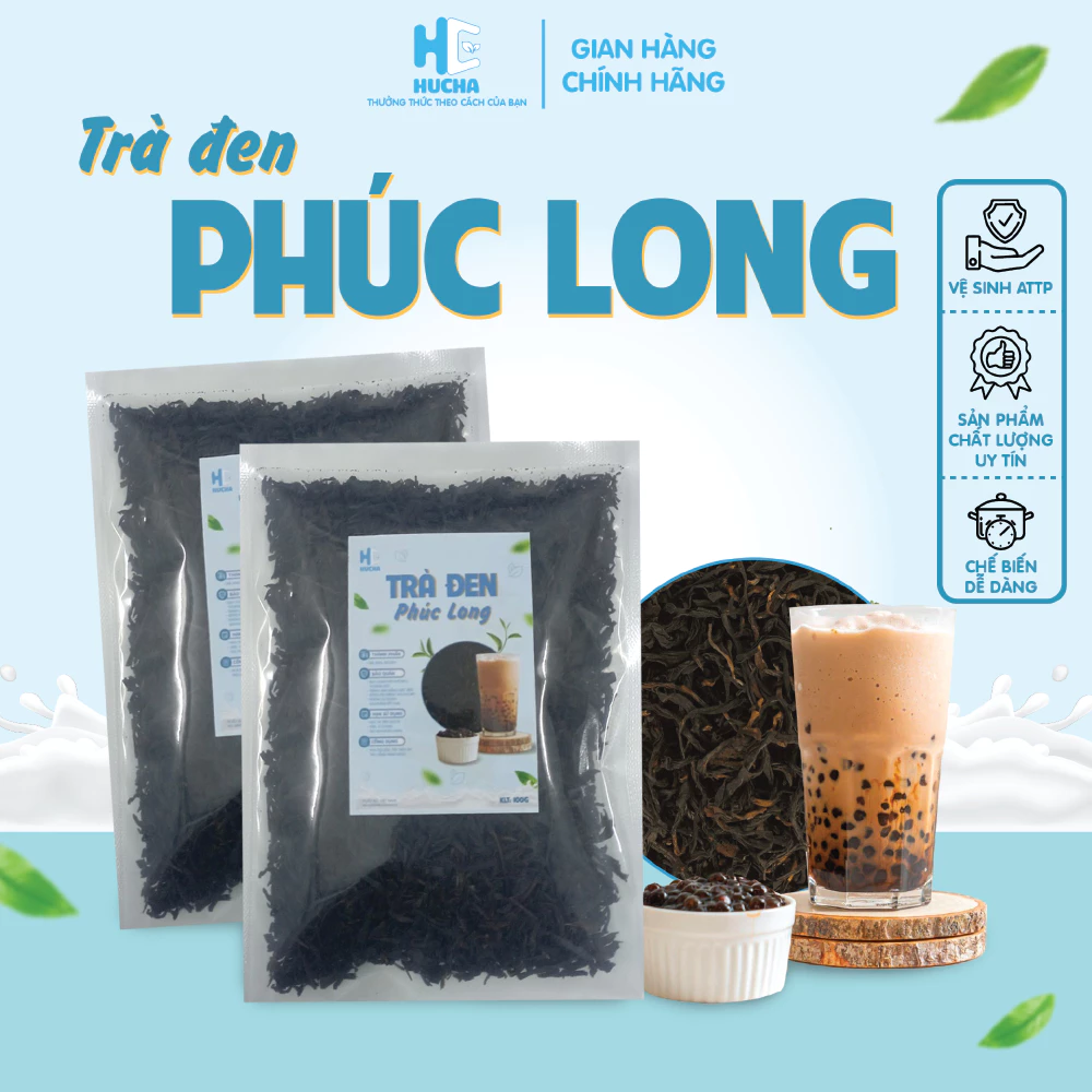 Trà đen phúc long gói 100g nguyên liệu nấu trà sữa phúc long thơm ngon đậm vị-nguyên liệu pha chế Hucha