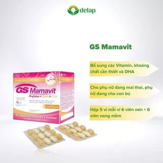 Vitamin Bầu GS Mamavit Prefolin DHA 60 Viên Cung Cấp Vitamin, DHA Cho Phụ Nữ Mang Thai Cho Bé Thông Minh Khỏe Mạnh