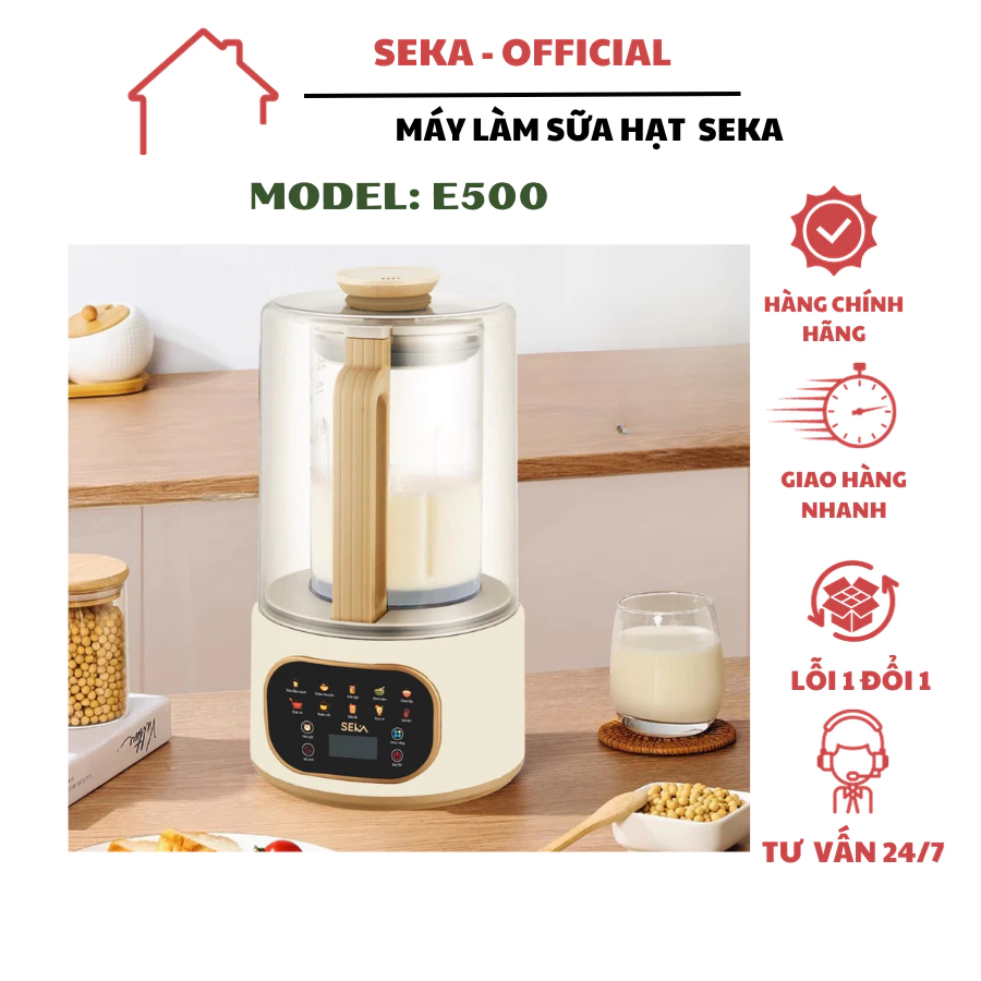 Máy làm sữa hạt SEKA E500 đa năng dung tích 1500ml, bảo hành 24 tháng