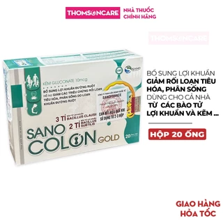 Men vi sinh Sano Colon Gold Sanofia France- Giúp bổ sung lợi khuẩn, giảm rối loạn tiêu hóa-Bào tử lợi khuẩn- Hộp 20 ống