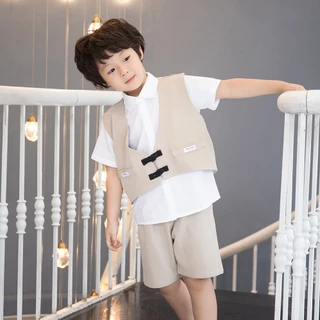 Đồ bộ bé trai mùa hè từ 3 đến 10 tuổi phong cách trẻ trung - SET ghi lê bé trai 3 chi tiết style Hàn Quốc- Set bé trai