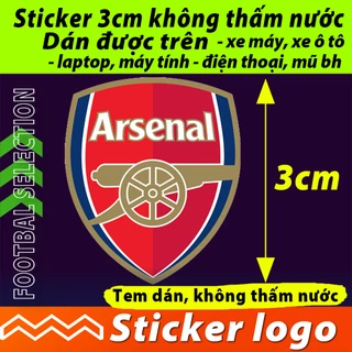 Tem dán Sticker không thấm nước logo ARSENAL đội bóng đội tuyển dán laptop máy tính, mũ bảo hiểm,điện thoại,ô tô xe máy