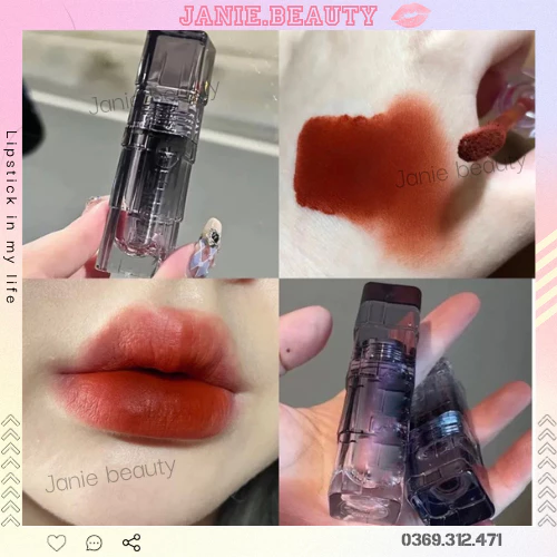 Son kem Ineyoo Soft Lip Gloss pha lê đen chính hãng nội địa Trung