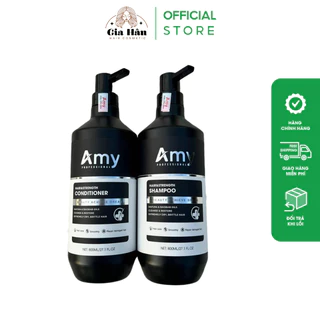 Cặp Dầu Gội Xả Collagen Phục Hồi Hư Tổn Amy, Bộ Dầu Gội Organic Siêu Mềm Mượt Proeessioner 800ML