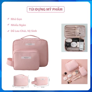 Túi đựng đồ trang điểm túi đựng mỹ phẩm make up đồ du lịch mini khóa kéo tiện dụng