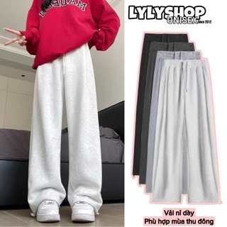 Quần ống rộng vải nỉ mịn Lylyshop Unisex Form rộng dành cho cả nam nữ chất liệu vải nỉ mịn lì thấm hút mồ hôi tốt