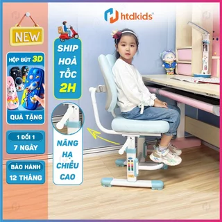 Ghế học sinh chống gù HTDkids ZX01 điều chỉnh tăng giảm chiều cao ( 46 - 58CM ), có gác chân tiện lợi, đệm ngồi êm ái