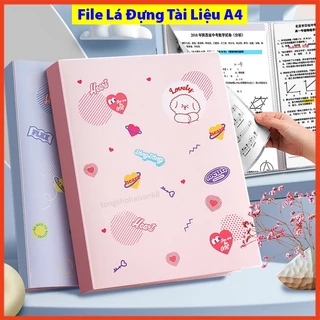 File Lá Đựng Tài Liệu A4 Túi Tài Liệu Lá A4 30 Lá 40 Lá Màu Cute, Lưu Trữ Tài Liệu Chứng Từ Thiết Kế Đơn Giản Tiện Dụng