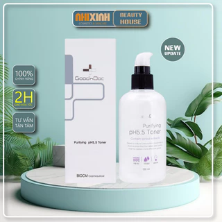 (Sale date 09/2024)Nước hoa hồng dưỡng trắng da sạch sâu loại bỏ dầu nhờn GoodnDoc Purifying pH 5.5 Toner 120ml