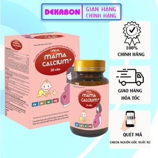 Canxi Unical Mama Calcium hộp 30 viên, Giúp bổ sung Canxi tảo và D3K2 cho mẹ bầu và sau sinh - DEKABON