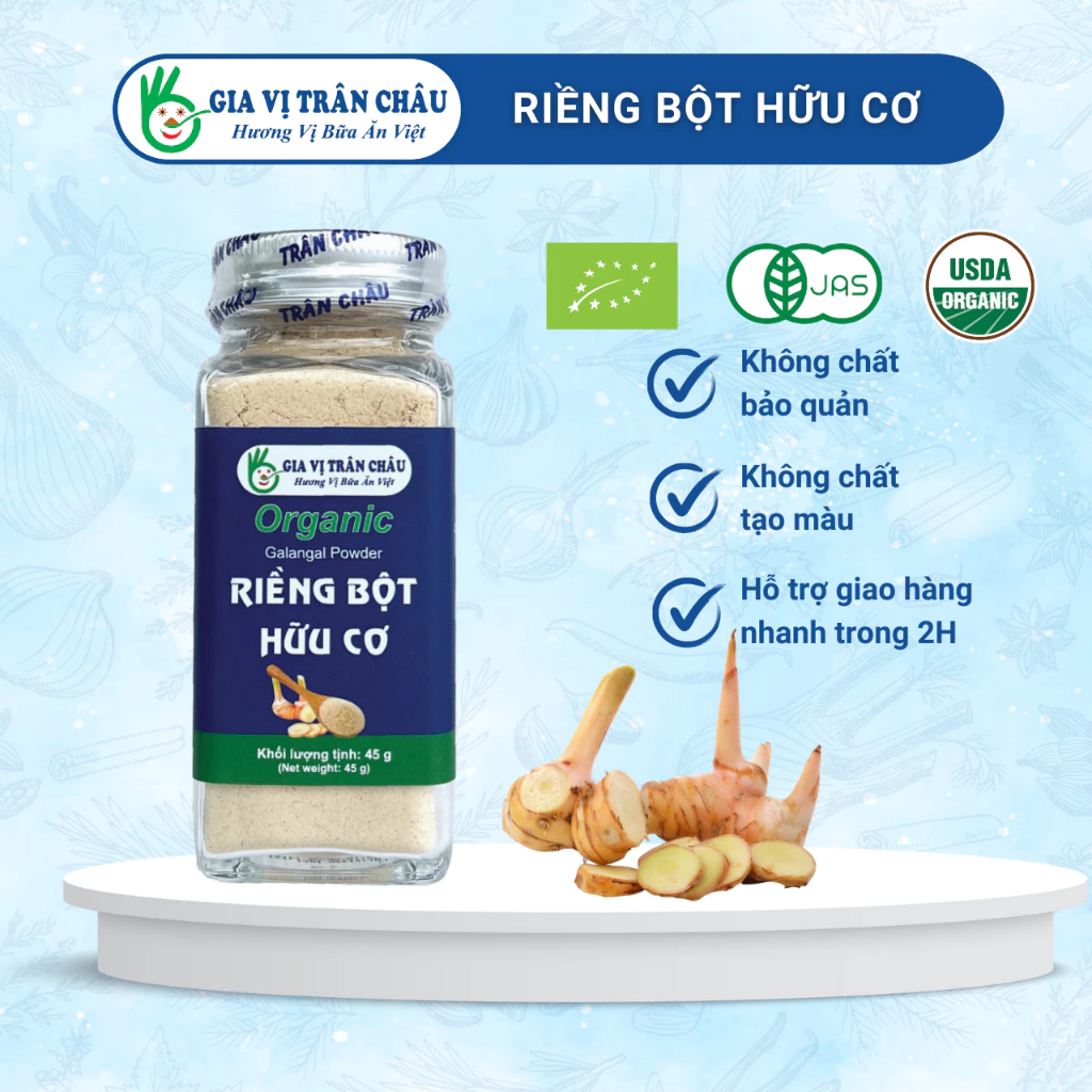 Riềng bột hữu cơ Trân Châu hũ 30g