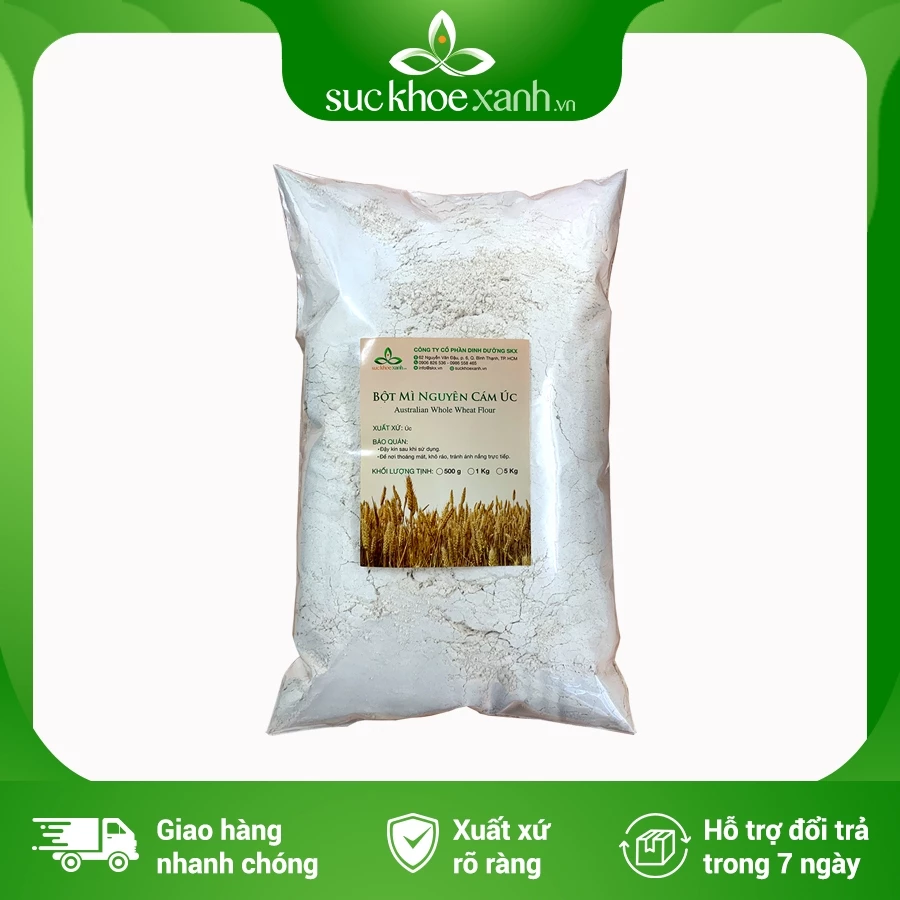 Bột mì nguyên Cám nhập khẩu Úc 5kg