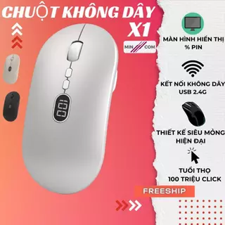 Chuột Không Dây MinCom Siêu Mỏng Attack Shark X1 Có Màn Hình Led, Pin Sạc, Tuổi Thọ Nên Đến 10 Triệu Click