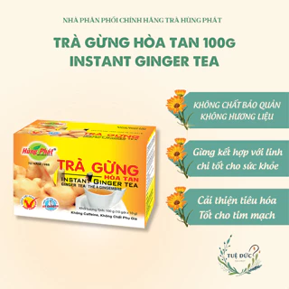 Trà Gừng Hòa Tan 10 Gói - Ginger Tea - Tuệ Đức Phân Phối Chính Hãng