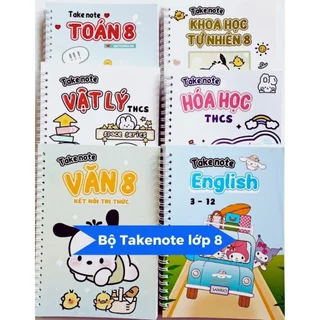 Sách - Takenote Lớp 8 Toán, Lý, Hóa, Tiếng Anh,Văn, Khoa học Khổ A6 ( Chính hãng Beta Education )