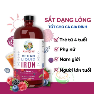 Sắt hữu cơ thuần chay Mary ruth vegan liquid iron 450ml dành cho trẻ từ 4 tuổi