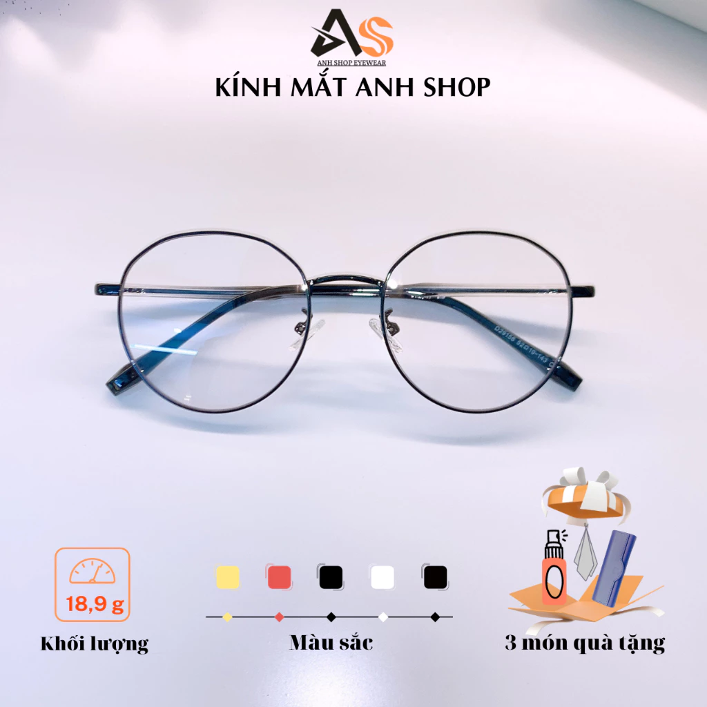 Kính tròn ngố thời trang nam nữ chất liệu kim loại 29158A