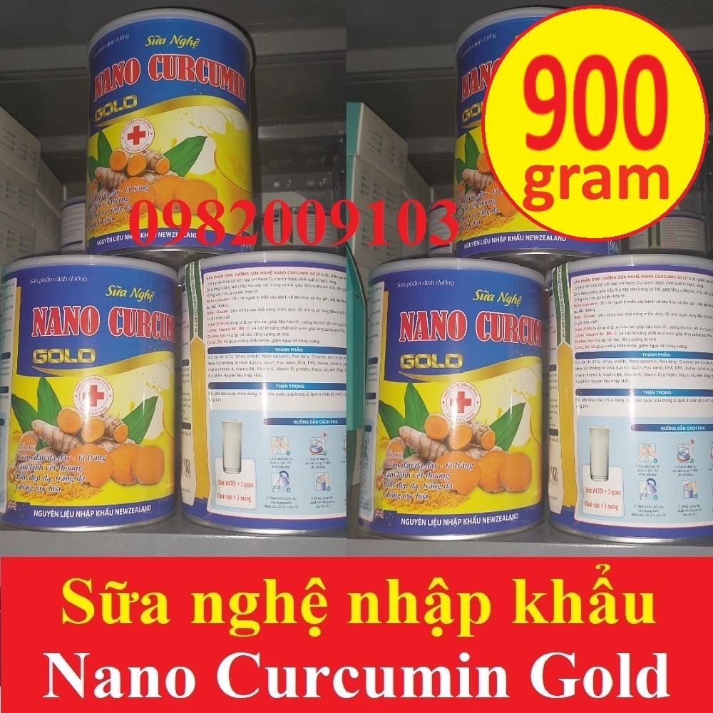 [900gr/hộp] Sữa nghệ Nano Curcumin Gold - giảm đau dạ dày, tá tràng, ngăn ngừa tiểu đường, làm đẹp da.