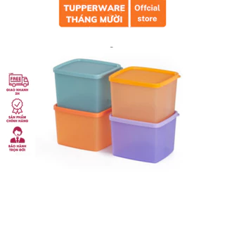 Bộ Hộp Bảo quản thực phẩm Medium Square Round Tupperware dung tích 840ml nhựa nguyên sinh