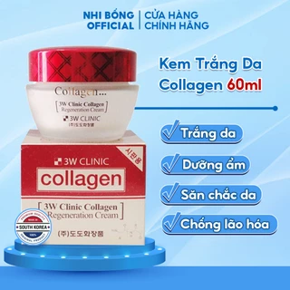 Kem Dưỡng Trắng Da Săn Chắc Chống Lão Hóa Collagen Regeneration Cream 3w Clinic Hàn Quốc 60g Giúp Da Trắng Sáng Mềm Mịn