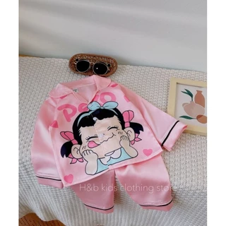 Đồ Ngủ Bé Gái, Set Pijama Lụa Cho Bé Gái