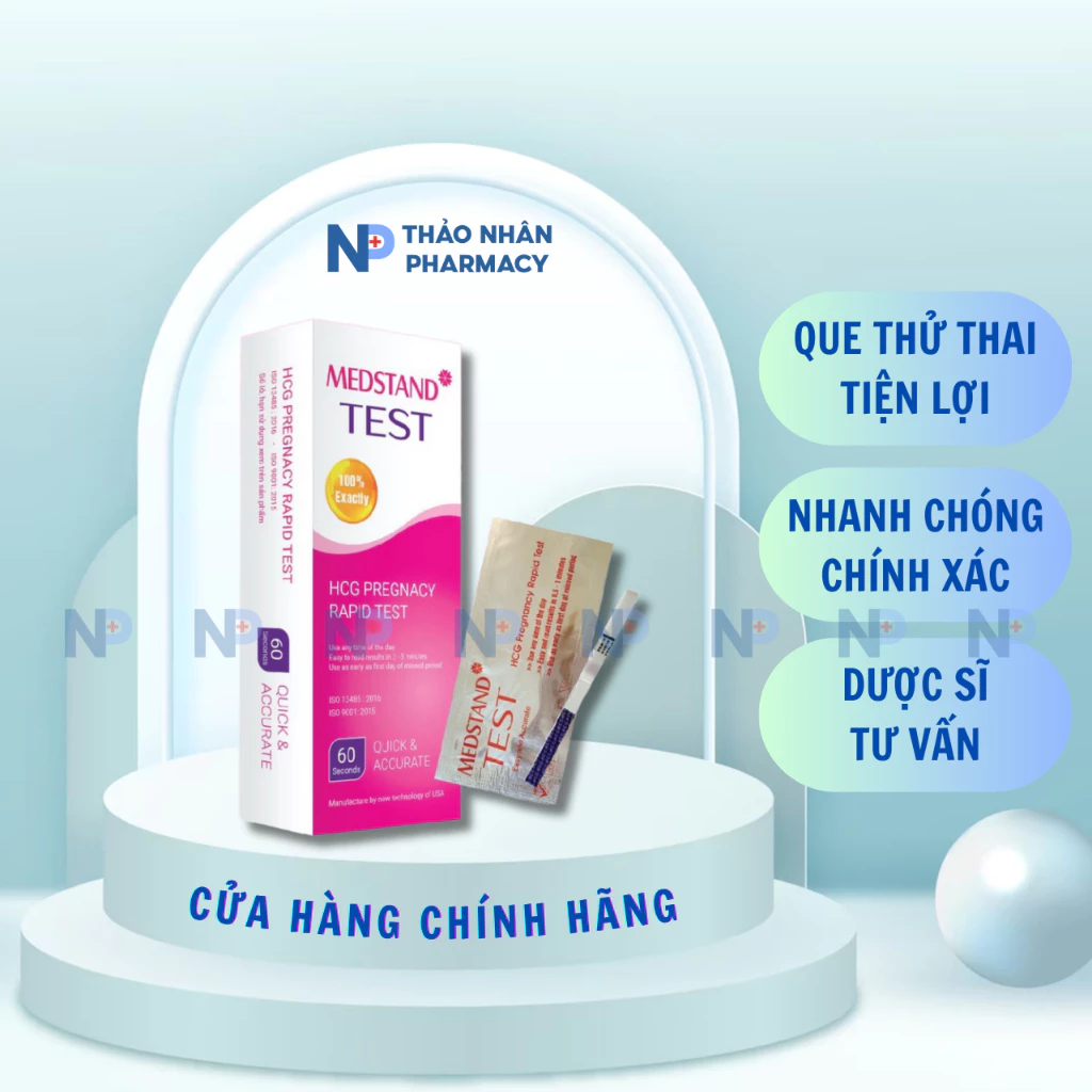 Que Thử Thai Phát Hiện Có Thai Sớm Từ 7-10 Ngày Medstand Test Hộp 1 Que