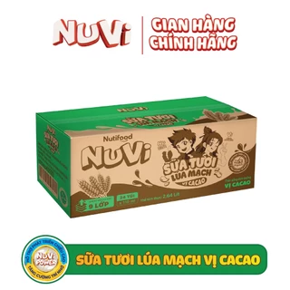 Thùng 24 Túi Sữa Tươi Lúa Mạch Vị Cacao/ Cam/ Dâu/ Nho/ Jelly Thạch Đào/ Nho NUVI - YOOSOO MALL