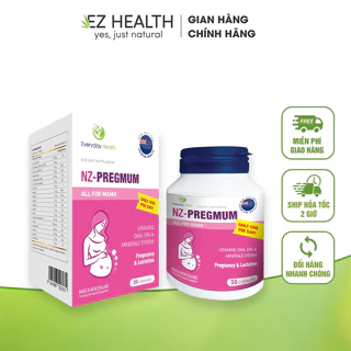 Viên bổ bầu Everyday health NZ-Pregmum Vitamin tổng hợp cho phụ nữ mang thai và cho con bú nhập khẩu new zealand hộp 30