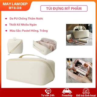 Túi đựng mỹ phẩm Túi đựng đồ trang điểm 6 ngăn da PU chống nước