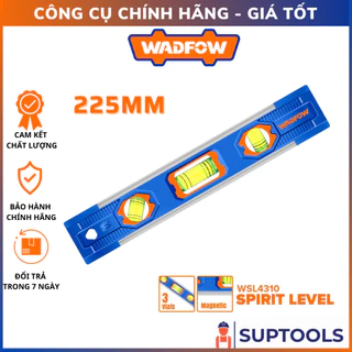 Thước thủy mini 225mm WADFOW WSL4310 có 3 nam châm hút, 3 lọ nước bọc nhôm và nhựa ABS (Đồ nghề chính hãng)