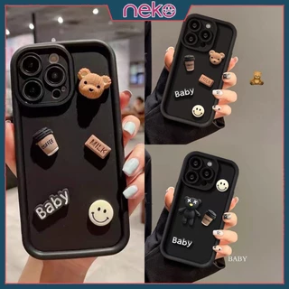 Ốp Lưng Iphone TPU Dẻo 3D Sticker Gắn Nổi Cute 7plus 8plus x xs 11 12 13 14 pro max [Ốp 3D Sticker]