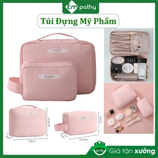 Túi đựng đồ trang điểm, Túi đựng mỹ phẩm make up đồ du lịch mini tiện dụng