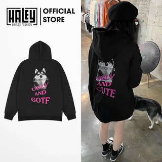 Áo Hoodie Unisex HALEY UGLY Nam Nữ Dài Tay Form Rộng Phong Cách Trẻ Trung Chất Vải Nỉ Bông Nỉ Lông Cáo Mềm Mịn HD21