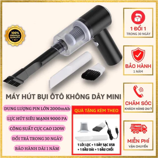 Máy Hút Bụi Cầm Tay, Máy Hút Bụi Mini Không Dây, Vệ Sinh Ô Tô, Gia Đình, Hút Bụi Giường Nệm, Lông Chó Mè0 freeship