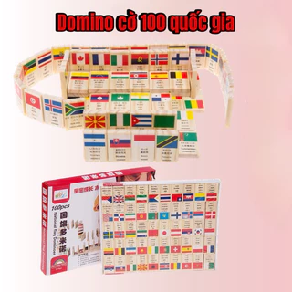 Đồ chơi Domino Cờ Gỗ 100 Quốc Gia 4 thứ tiếng dành cho bé-Đồ chơi sáng tạo cho trẻ vui học khám phá