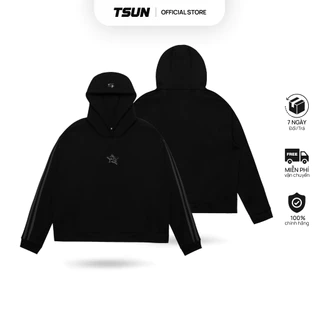 Áo Nỉ Hoodie TSUN DualLine HD - Đen - [UNISEX] - Thêu - Nam/Nữ