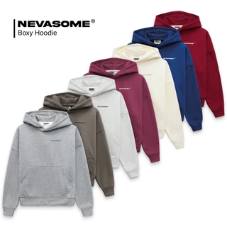 Áo Hoodie Form Boxy Local Brand NEVASOME Basic Cotton Lót Lông Cừu 360gsm Form Boxy Nam Nữ