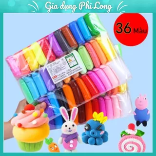 Đất sét tự khô Nhật 12 - 36 màu, đất nặn tự khô Pastel an toàn nặn hình cao cấp siêu nhẹ cho bé trang trí