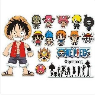 Miếng Dán Trang Trí Vali Hành Lý Hình One Piece Chống Thấm Nước MD