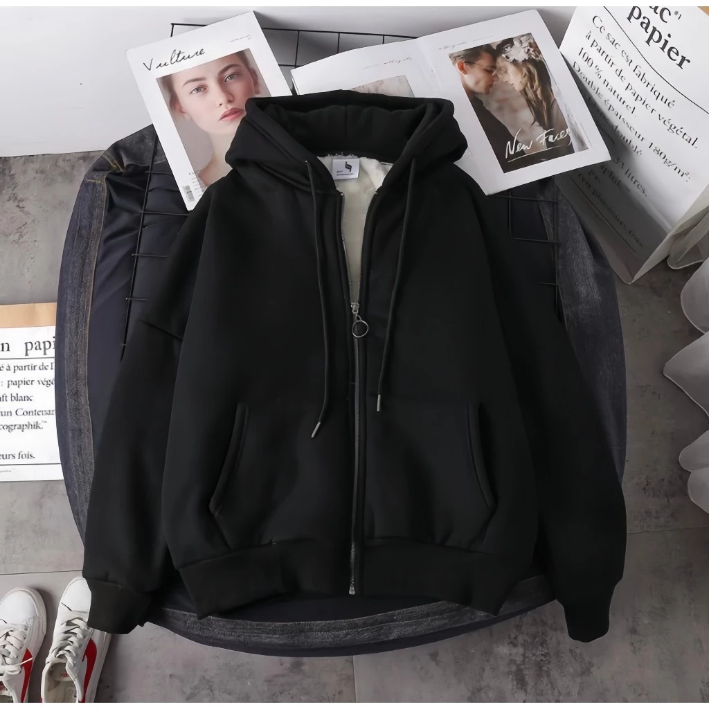 Hoodie Zip - Áo Khoác Nỉ Lót Lông Cừu Cực Dày Dặn Cao Cấp Form Dáng Unisex Nam Nữ Cực Hottrend