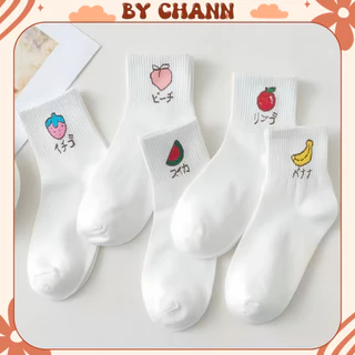 Tất vớ nữ cổ ngắn họa tiết phong cách Hàn Quốc, chất liệu cotton co giãn bốn chiều - BY CHANN