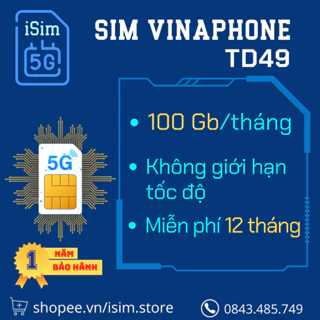 Sim Data  5G phát WIFI Vinaphone U1500-TD49- Thaga90 Không giới hạn DATA [Có Esim]