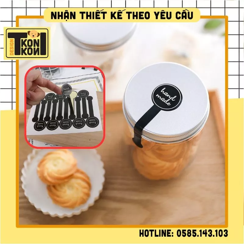 (SẴN) Set 100 Tem Hand Made Dán Hộp, Miếng Decal Dán Thank You Niêm Phong Hộp, Tem Cảm Ơn Khách Hàng Dán Hộp - MS31