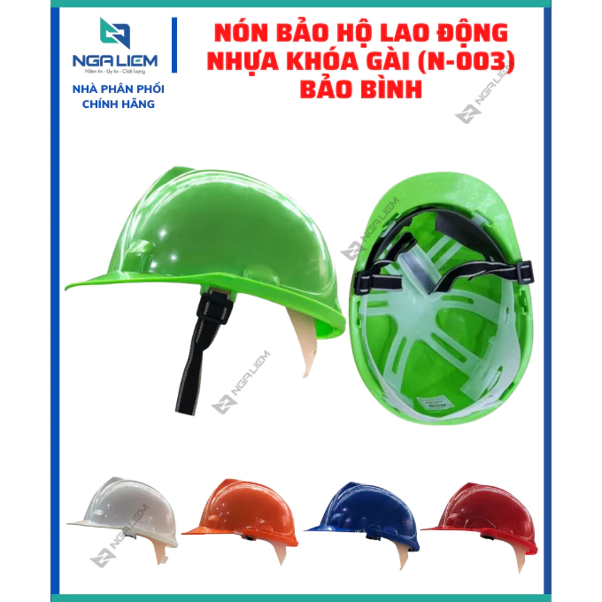 Nón Bảo Hộ Lao Động Nhựa Khóa Gài (N-003) Bảo Bình, Đủ Các Màu Sắc - [Hàng Chất Lượng Cao]