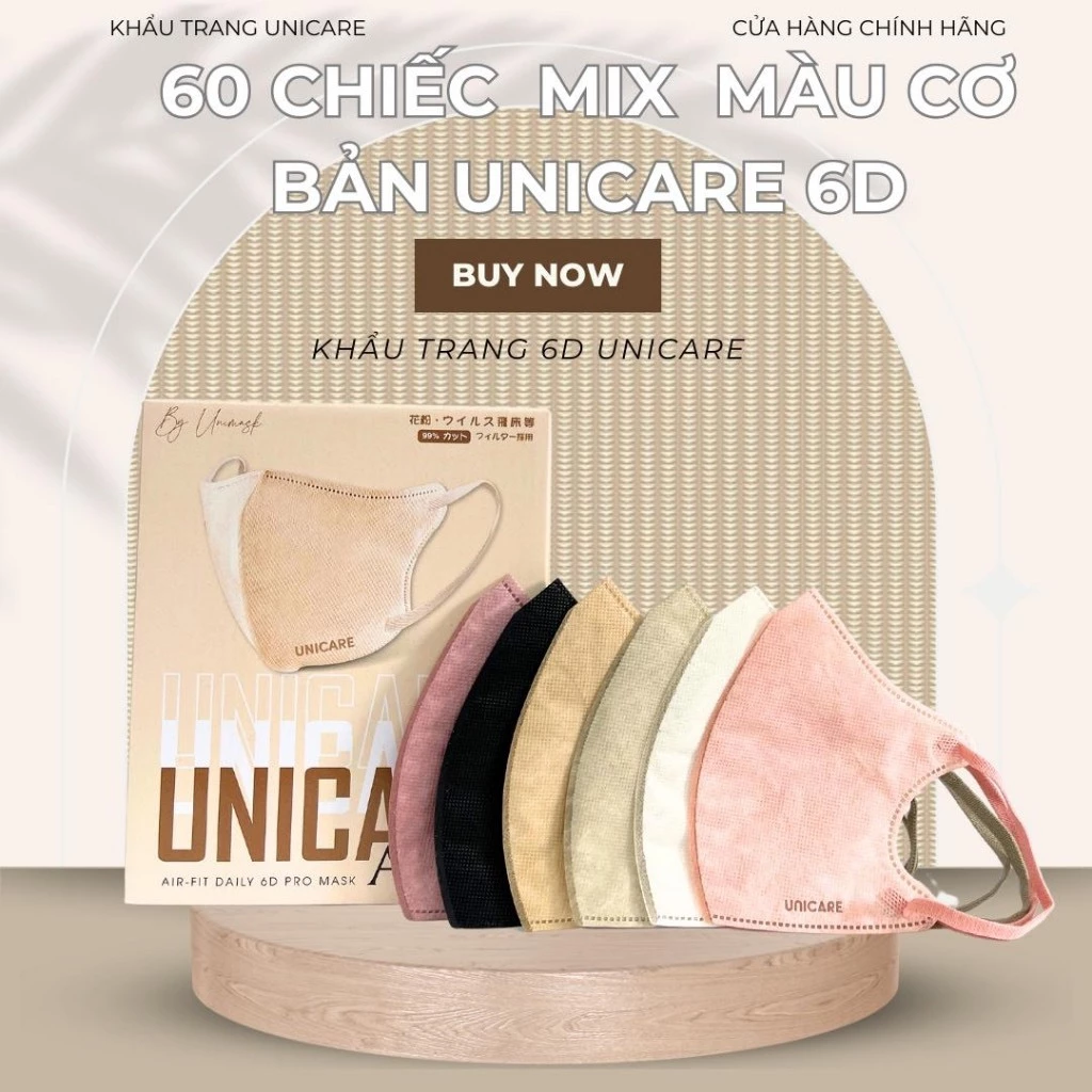 [Sỉ 100 Cái] Khẩu trang 6D PRO UNICARE, hàng cao cấp chính hãng UNI MASK