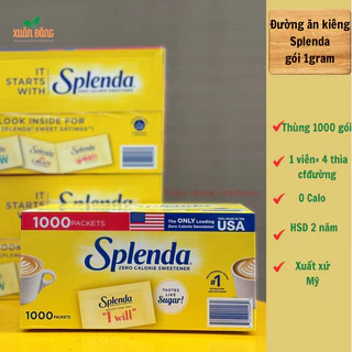 100 gói Đường ăn kiêng Splenda (nấu ăn, làm bánh keto, das) gói 1g