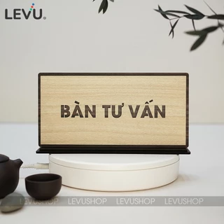 Bảng tên để bàn “bàn tư vấn” bằng gỗ trang trí LEVU-BG48