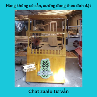 Xe Bán Nước Ép Thơm Màu Gỗ Đẹp